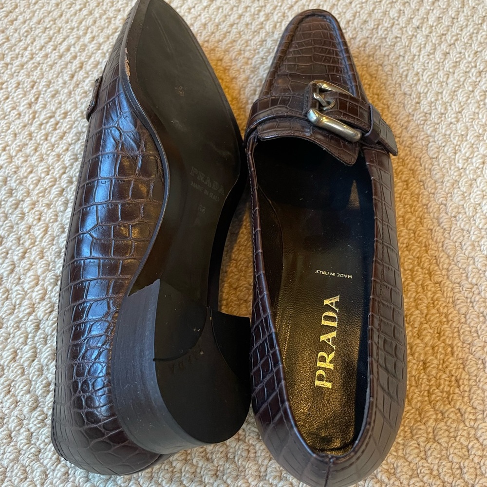 Prada Snakeskin Loafers - Picture 2 of 6